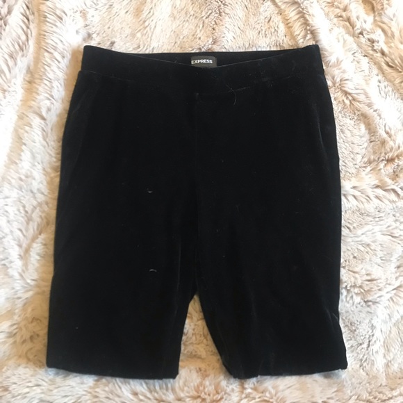 Express Black Velvet Mid Rise Leggings - Picture 6 of 6